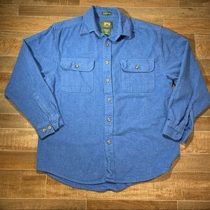 Flannel Shacket Men's Large STILLWATER SUPPLY Blue Chamois Button Down Shirt
